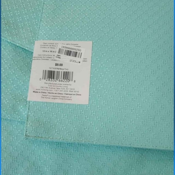 4 Fiesta Placemats 13x18 Turquioise - Picture 2 of 2